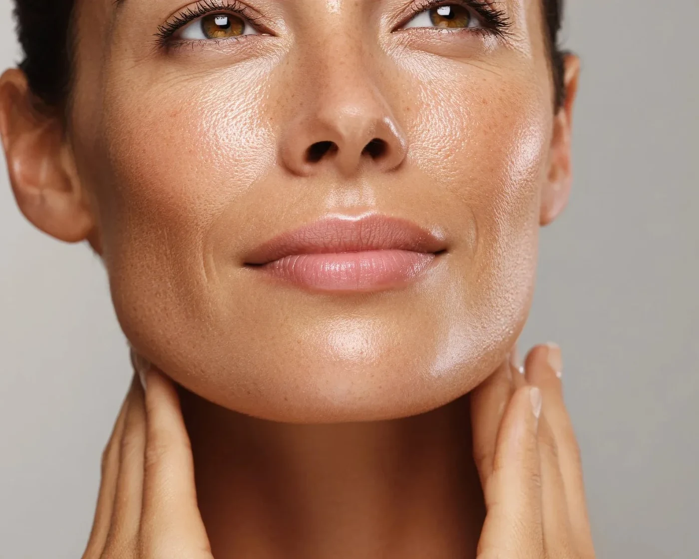 Illustrative portrait showing an adult face and eye area