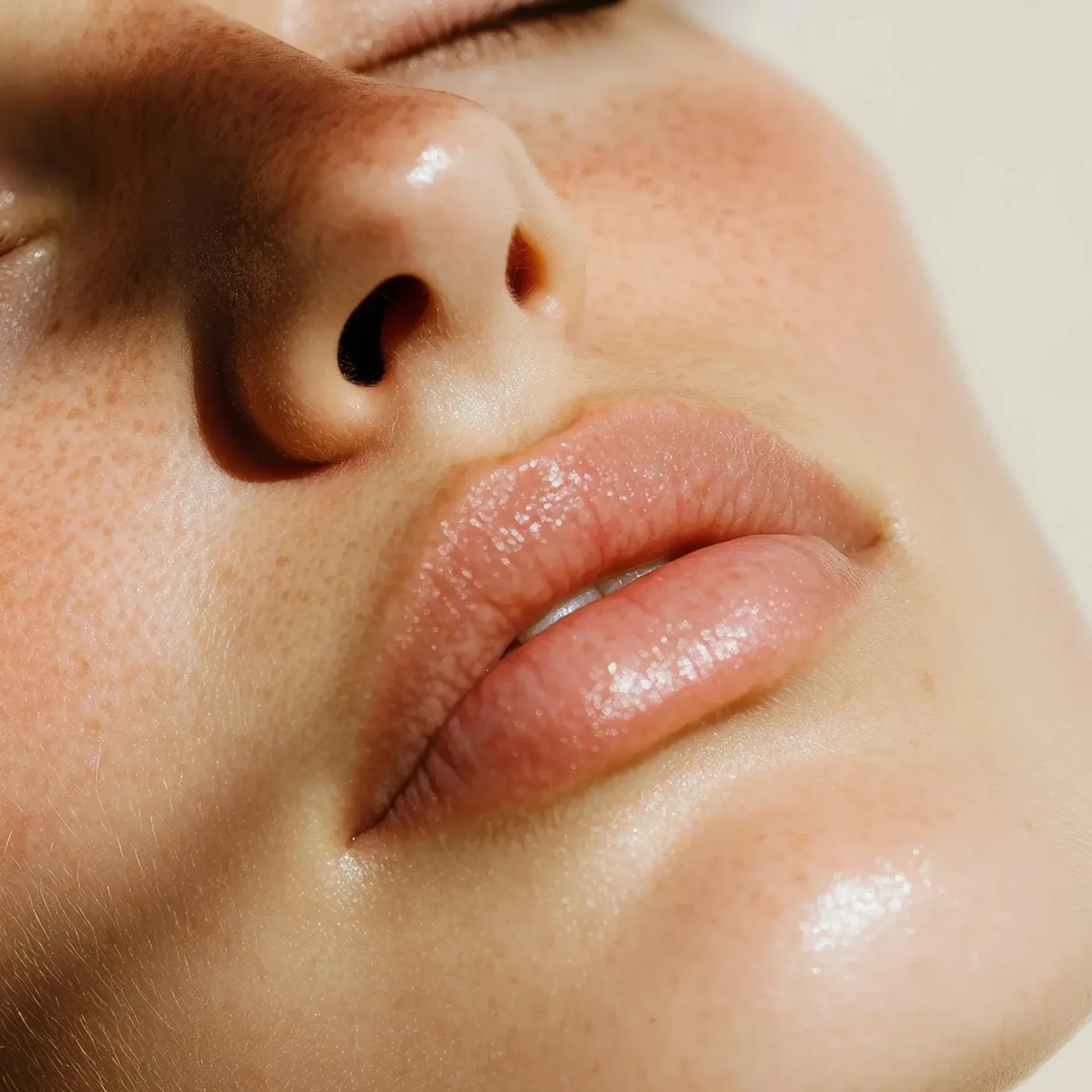 Illustrative close-up of lips and surrounding skin